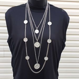Premier Designs layered silver necklace